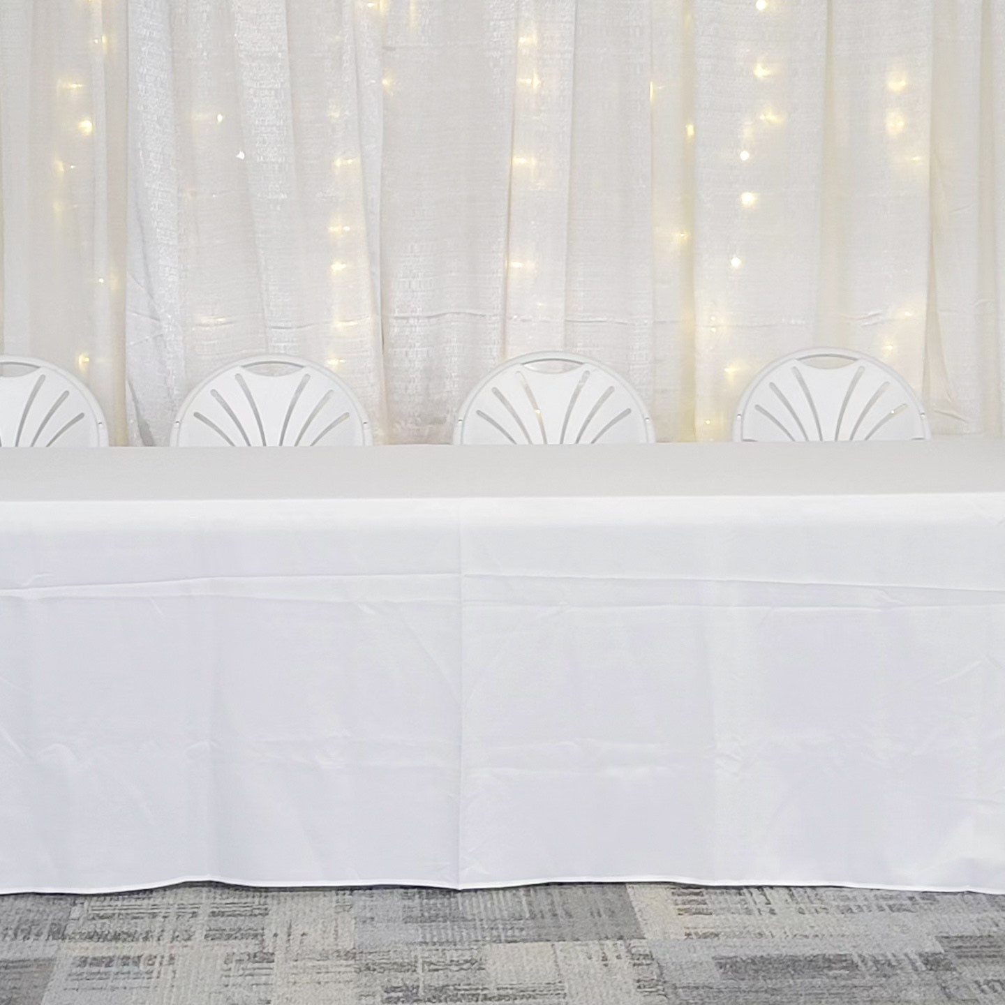 Lighted Back Drop Table Chair Linen Rental